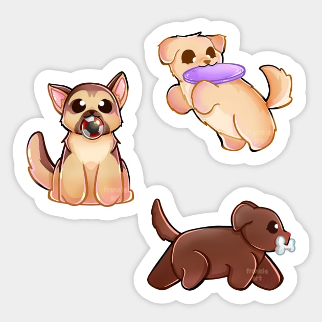 3 Dogs Sticker by franzieart